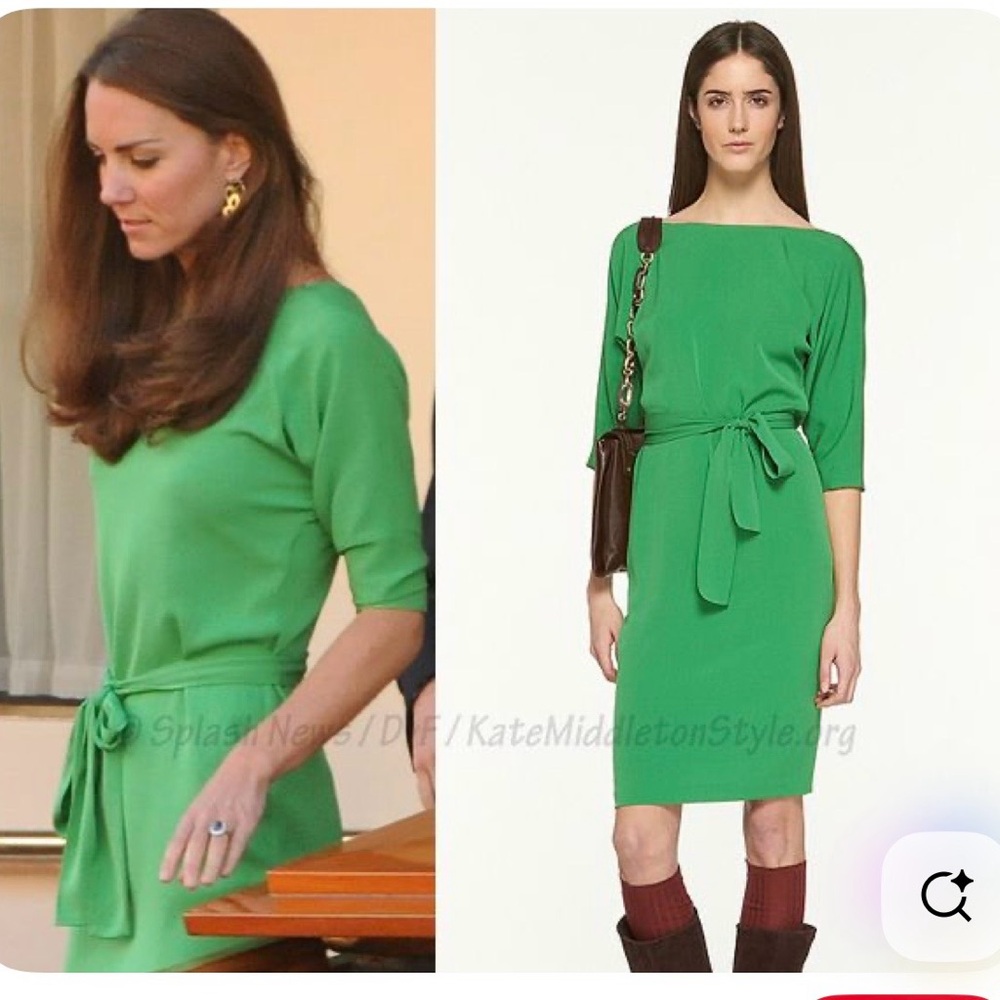 Diane Von Furstenberg Vibrant Green Midi Dress